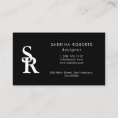 Minimalist Business Card Elegant Black and White Visitenkarte (Rückseite)