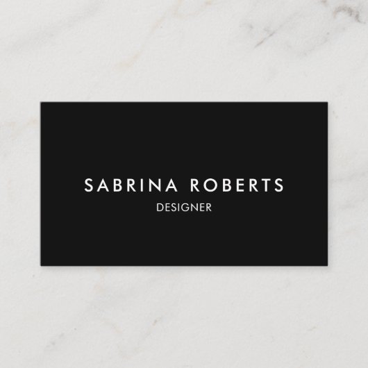 Minimalist Business Card Elegant Black and White  Visitenkarte (Vorderseite)