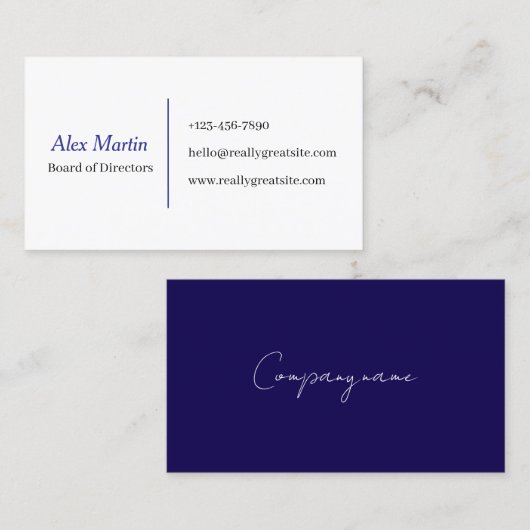 Minimalist Business Card for Professionals Visitenkarte (Vorne/Hinten)
