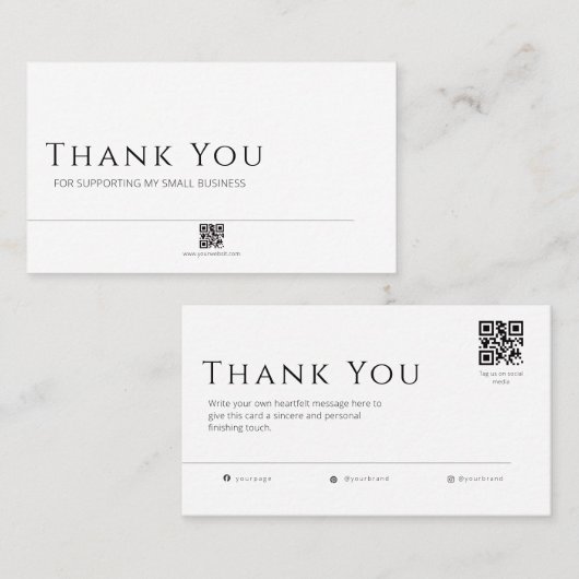 Minimalist Business Card, QR Code Insert Card Visitenkarte (Vorne/Hinten)