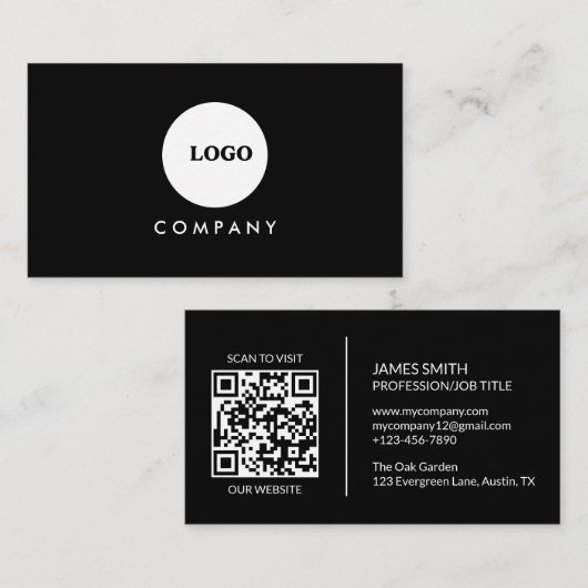 Minimalist Business Card | QR code Visitenkarte (Vorne/Hinten)