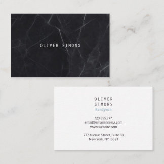 Minimalist Business Card with black marble texture Visitenkarte