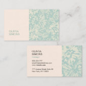 Minimalist Business Cards in boho floral style. Visitenkarte (Vorne/Hinten)
