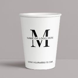 Minimalist Business Logo Branded Company Event Pappbecher