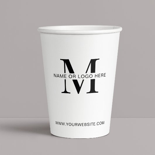 Minimalist Business Logo Branded Company Event Pappbecher