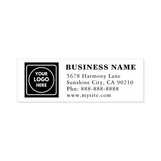 Minimalist Business Logo Custom Return Address Permastempel (Design)