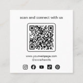 Minimalist Business Logo QR Code Social Media Quadratische Visitenkarte (Rückseite)