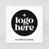 Minimalist Business Logo QR Code Social Media Quadratische Visitenkarte (Vorderseite)