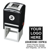 Minimalist Business Name & Address & Logo Permastempel