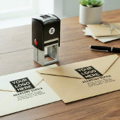 Minimalist Business Name & Address & Logo Permastempel