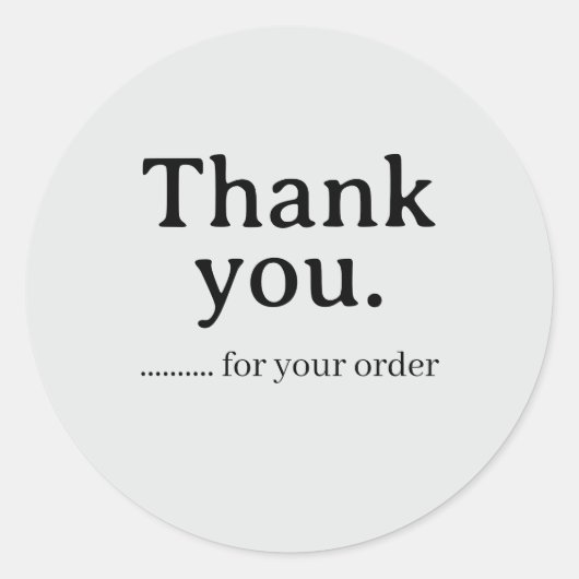 Minimalist Business Thank You Sticker (Vorderseite)
