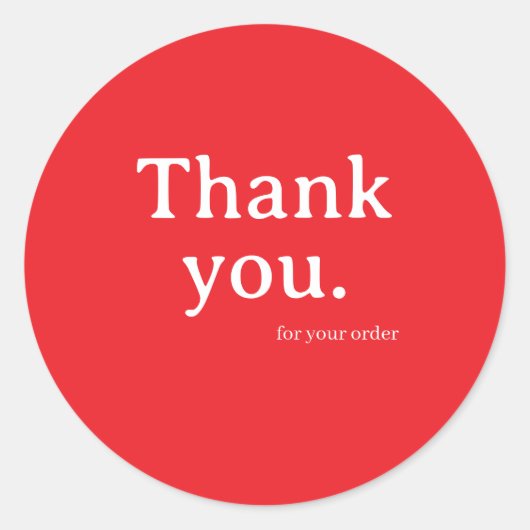 Minimalist Business Thank You Sticker (Vorderseite)