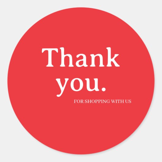 Minimalist Business Thank You Sticker (Vorderseite)