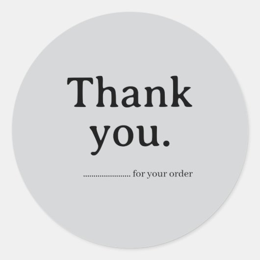 Minimalist Business Thank You Sticker (Vorderseite)