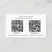 Minimalist Business Thank You with Review QR Code Visitenkarte (Rückseite)