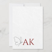 Minimalist Butterfly One Line Art Islamic Wedding Einladung (Rückseite)