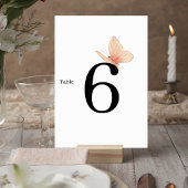Minimalist Butterfly Wedding Table Number Card Tischnummer