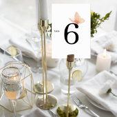 Minimalist Butterfly Wedding Table Number Card Tischnummer