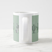 Minimalist Cactus Line Art Mug Jumbo-Tasse (Rückseite)