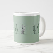 Minimalist Cactus Line Art Mug Jumbo-Tasse (Vorderseite Rechts)