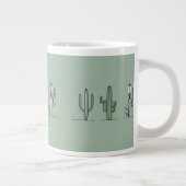 Minimalist Cactus Line Art Mug Jumbo-Tasse (Rechts)