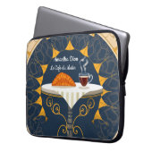 Minimalist Café au Lait französische Typografie Laptopschutzhülle (Vorderseite Links)