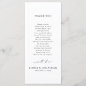Minimalist Calligraphy Crest Double-Sided Wedding Menükarte (Rückseite)