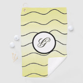 Minimalist Calligraphy Initial Subdued Yellow Golfhandtuch (Insitu)