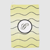 Minimalist Calligraphy Initial Subdued Yellow Golfhandtuch (Vorderseite)