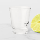 Minimalist Calligraphy Monogram Girly Script Schnapsglas (Links)