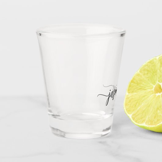 Minimalist Calligraphy Monogram Girly Script Schnapsglas (Links)