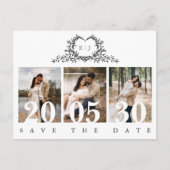 Minimalist Calligraphy monogram Save the Date Postkarte (Vorderseite)