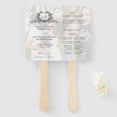 Minimalist Calligraphy monogram Wedding Program Fächer (Vorne und Hinten)