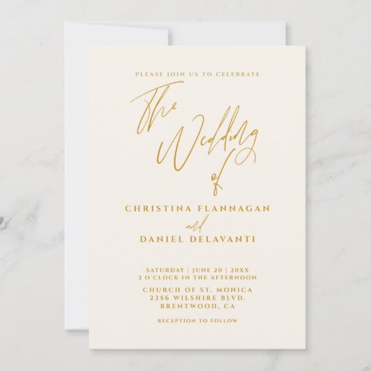 Minimalist Calligraphy Script The Wedding Of  Einladung (Vorderseite)