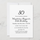 Minimalist calligraphy text birthday party  einladung (Rückseite)