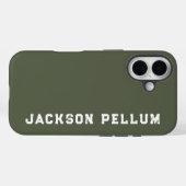 Minimalist Camo Grün Monogramm Name Case-Mate iPhone Hülle (Rückseite (Horizontal))