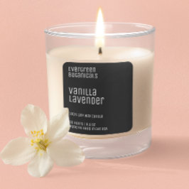 minimalist candle label black and white quadratischer aufkleber