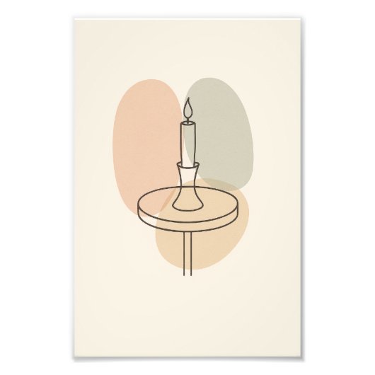 Minimalist Candle Line Art Poster (Vorne)