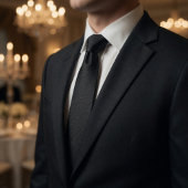 Minimalist Carbon Black Micro-Grid Geometric Krawatte