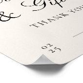 Minimalist Cards & Gifts Editorial Wedding Sign Poster (Ecke)