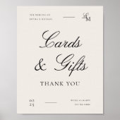 Minimalist Cards & Gifts Editorial Wedding Sign Poster (Vorne)