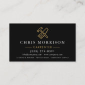 Minimalist Carpenter Black Gold Modern Visitenkarte (Vorderseite)