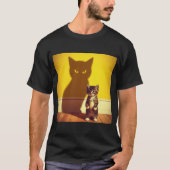 Minimalist Cat Art T-Shirt (Vorderseite)