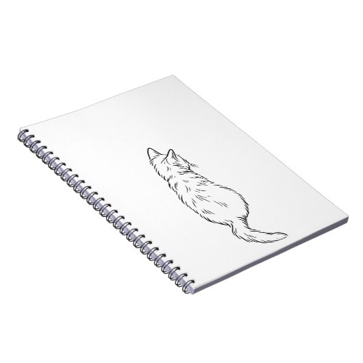 Minimalist Cat Back View Line Art Notebook Notizblock (Rechte Seite)