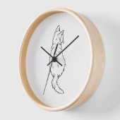 Minimalist Cat Back View Line Art Wall Clock Uhr (Winkel)