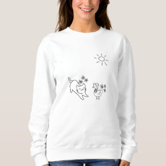 Minimalist Cat Duck Line Art  Sweatshirt