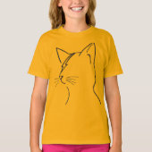 Minimalist Cat Lightning Bolt Line Art Modern Simp T-Shirt (Vorderseite)