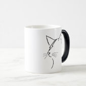 Minimalist Cat Lightning Bolt Line Art Modern Simp Verwandlungstasse (VorderseiteRechts)