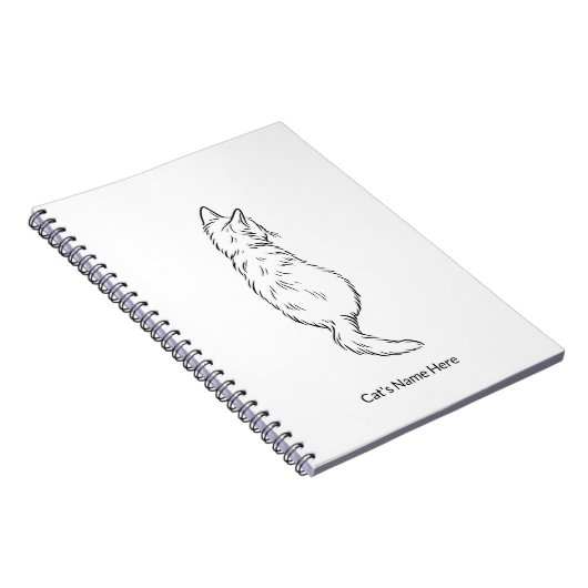Minimalist Cat Line Art Personalized Name Notebook Notizblock (Rechte Seite)