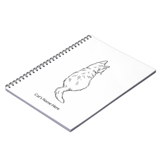 Minimalist Cat Line Art Personalized Name Notebook Notizblock (Linke Seite)